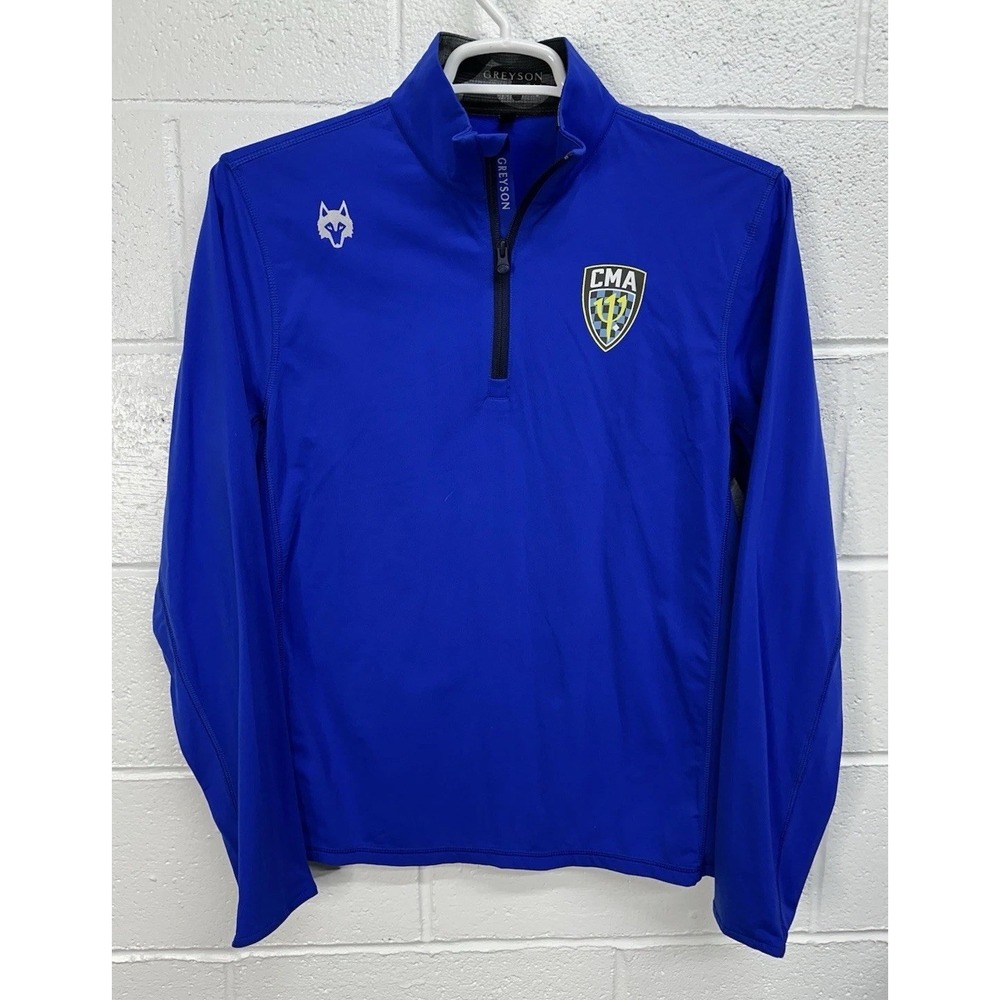 Greyson‎ Tate Midweight Performance Quarterzip Mockneck Pullover Blue Medium CMA